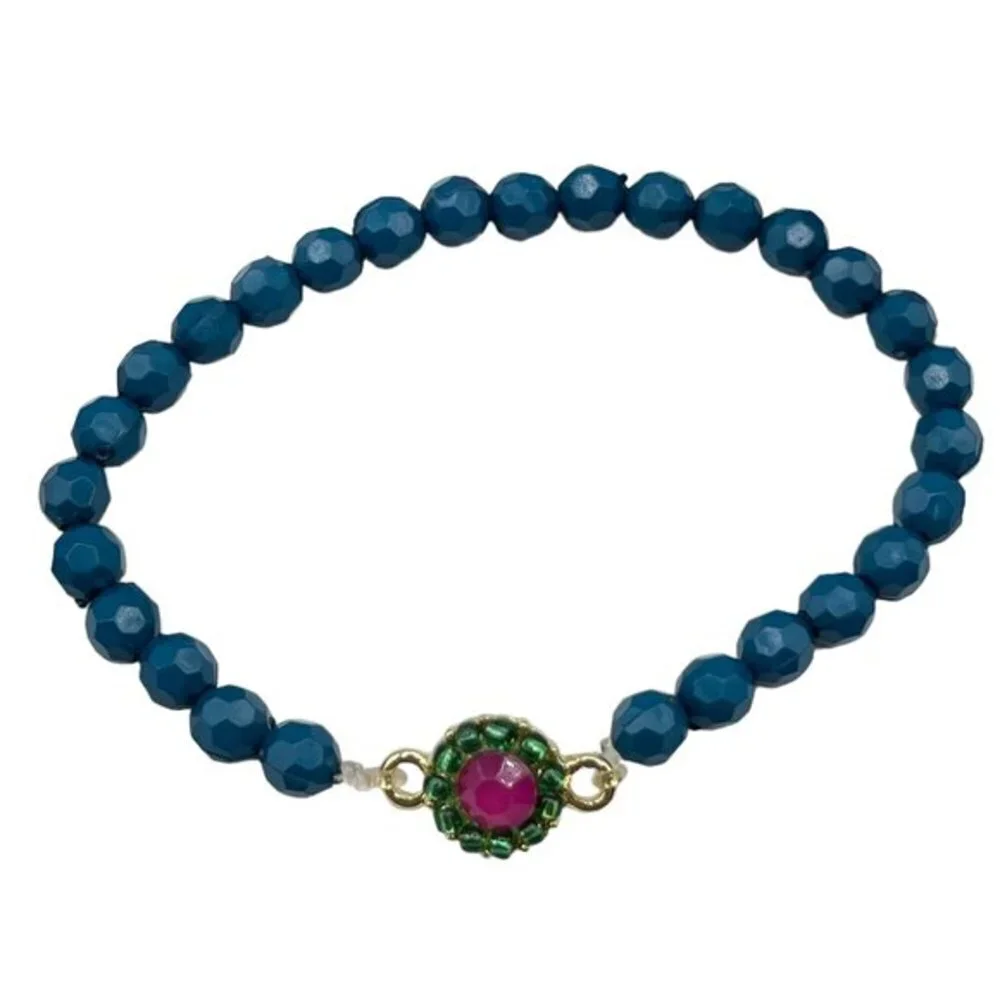 Minicci Boho Gold Tone Nylon Thread Beaded Chain Bracelets
